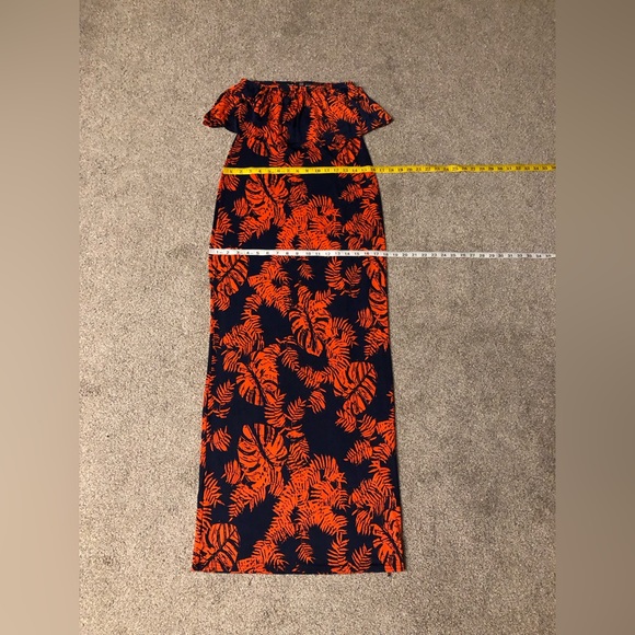 BOOHOO Tropical themed Palm Leaf Stretchy dress 8 Maxi party boho casual summer - Picture 5 of 12